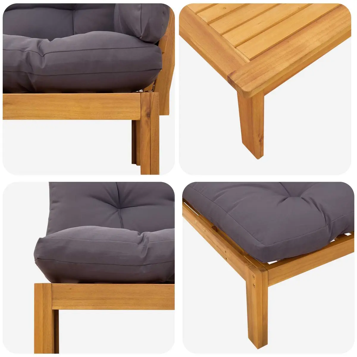 Outdoor Sectional Sofa Set 5 Piece Corner Lounge Seating Brown
