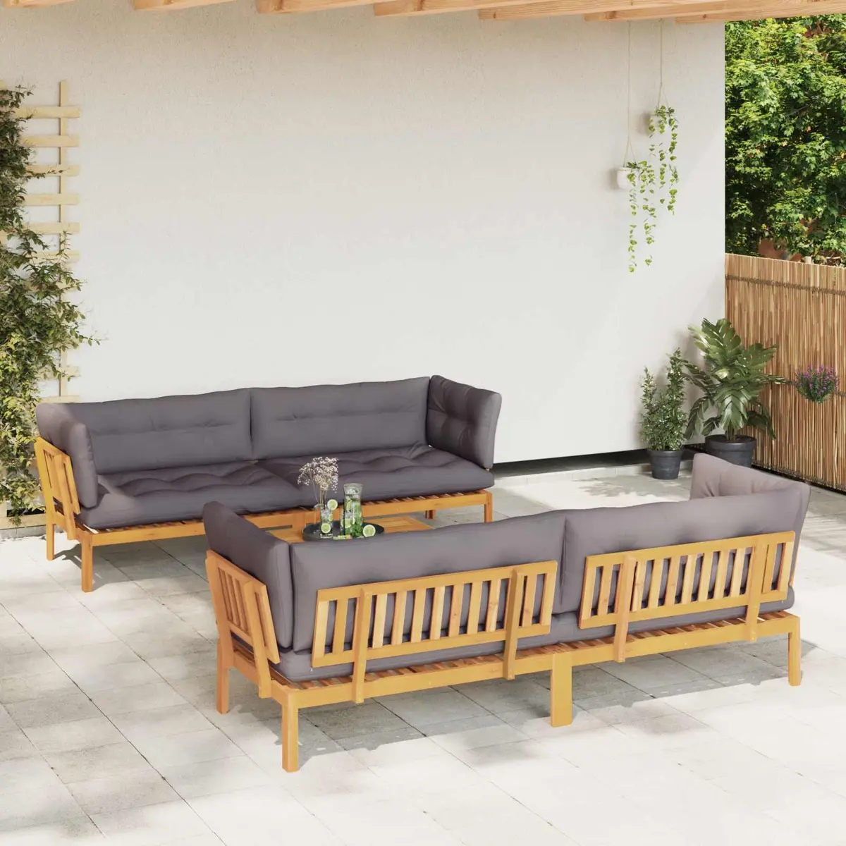 5-Piece Garden Pallet Sofa Set with Low Table