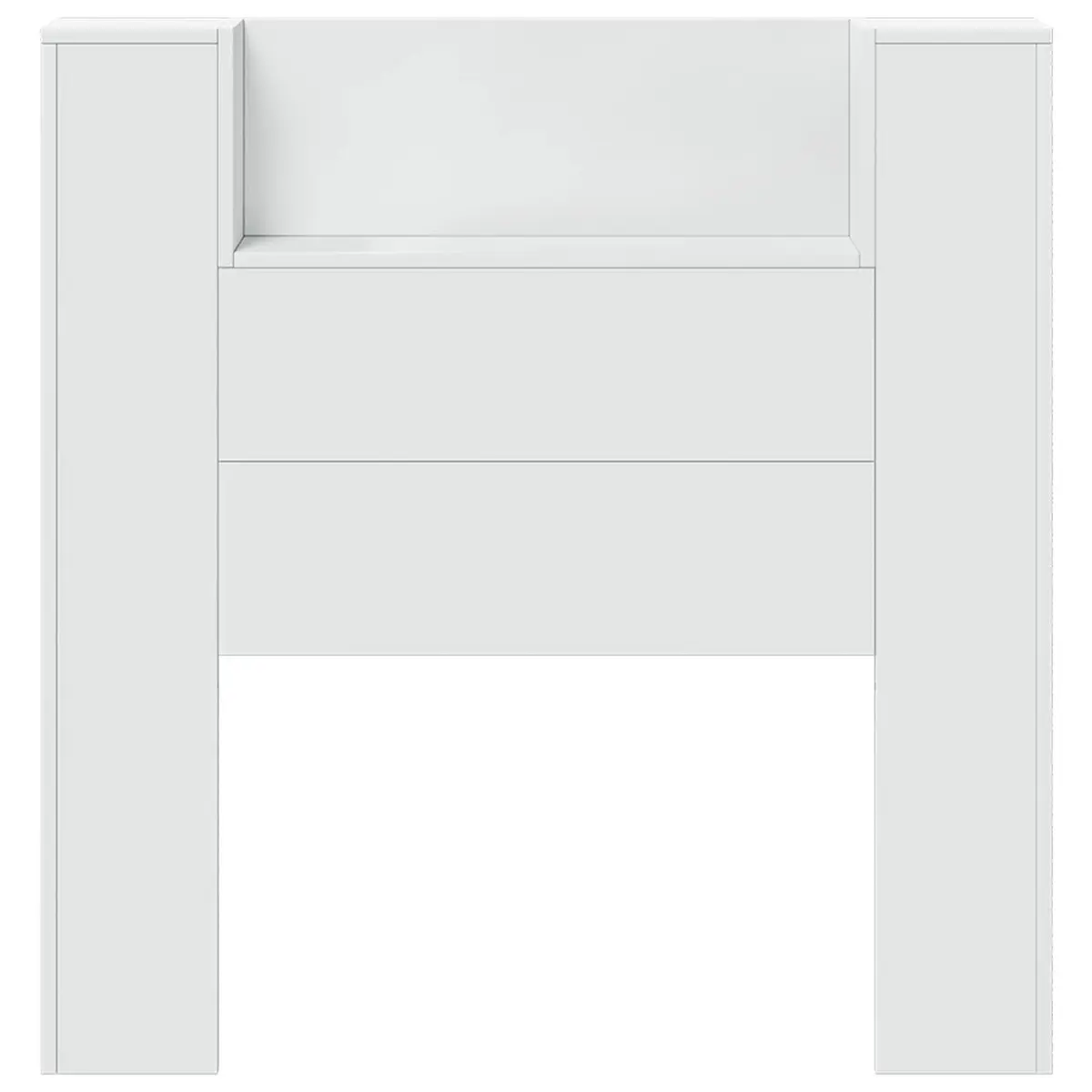 Storage Headboard RGB LED Lights Bedroom Bedside Shelving Unit White