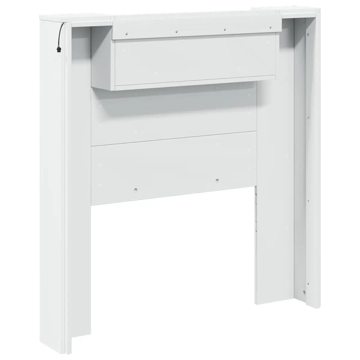 Storage Headboard RGB LED Lights Bedroom Bedside Shelving Unit White