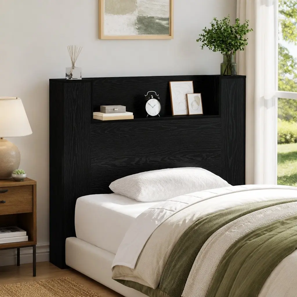 Storage Headboard with Customizable LED Lighting