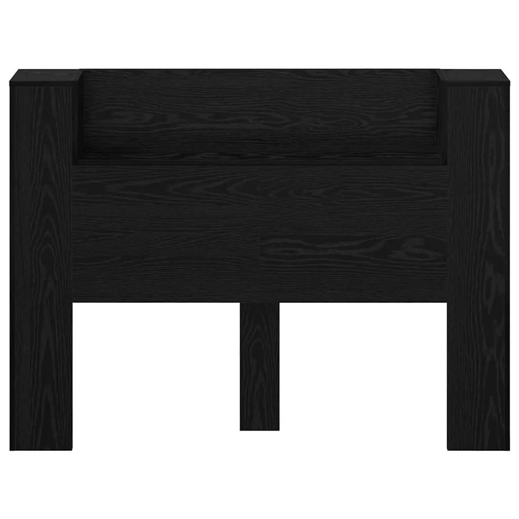 Engineered Wood Storage Headboard Black with Adjustable RGB LED Lights for Bedroom