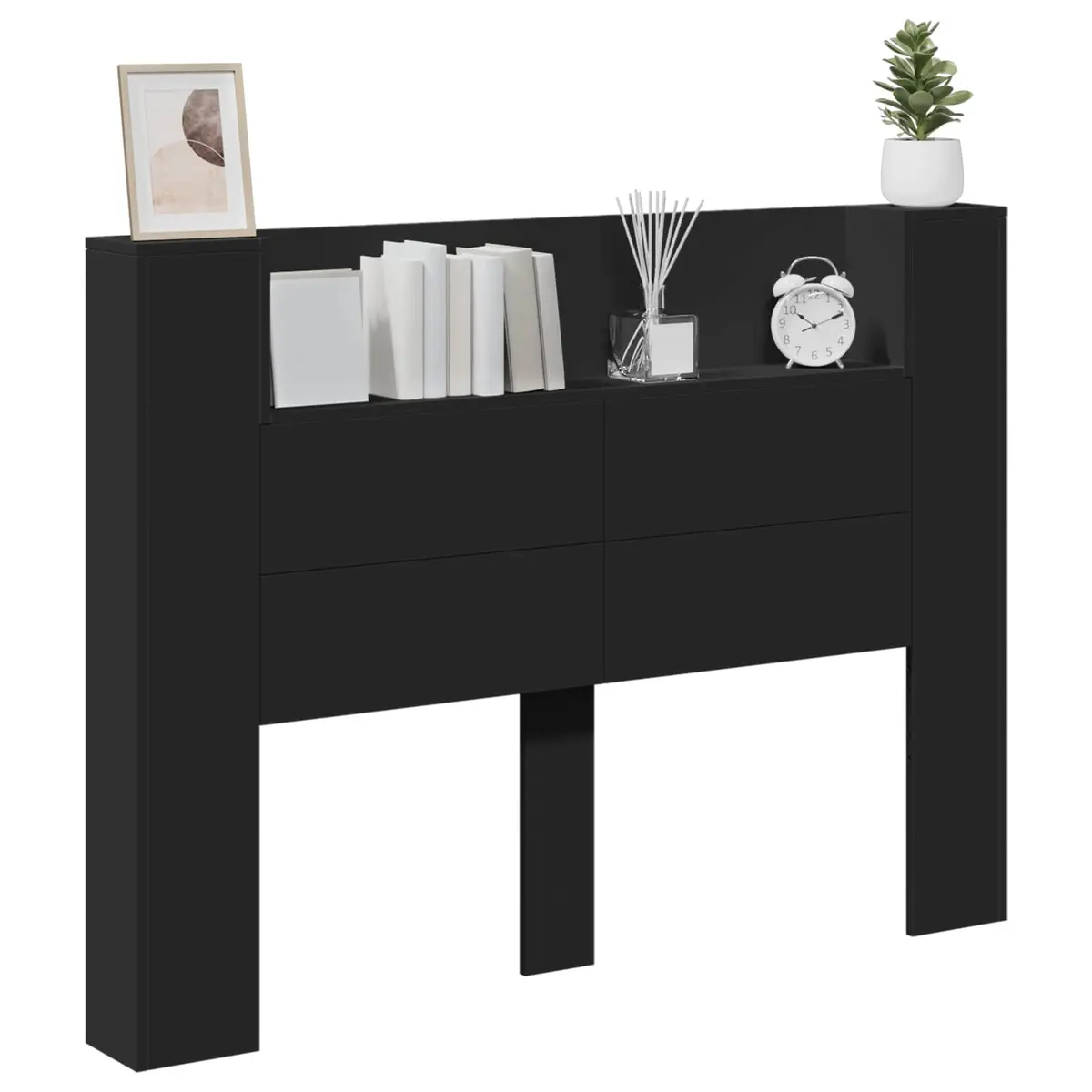Storage Headboard with Ambient Lighting Options