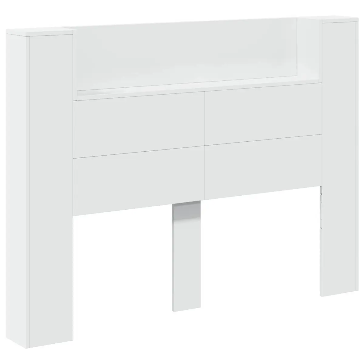 Storage Headboard RGB LED Lights Bedroom Shelf White Engineered Wood