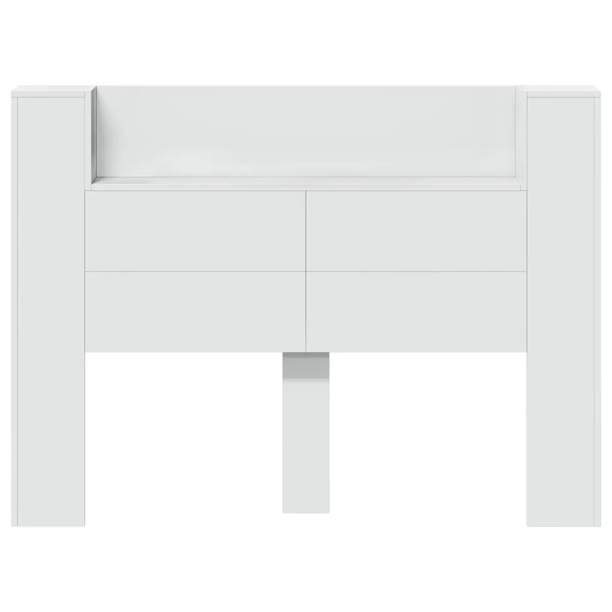 Storage Headboard RGB LED Lights Bedroom Shelf White Engineered Wood
