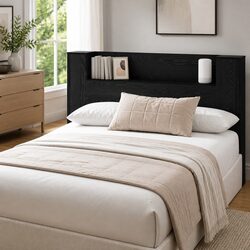 Practical Storage Headboard with Adjustable LED Lights