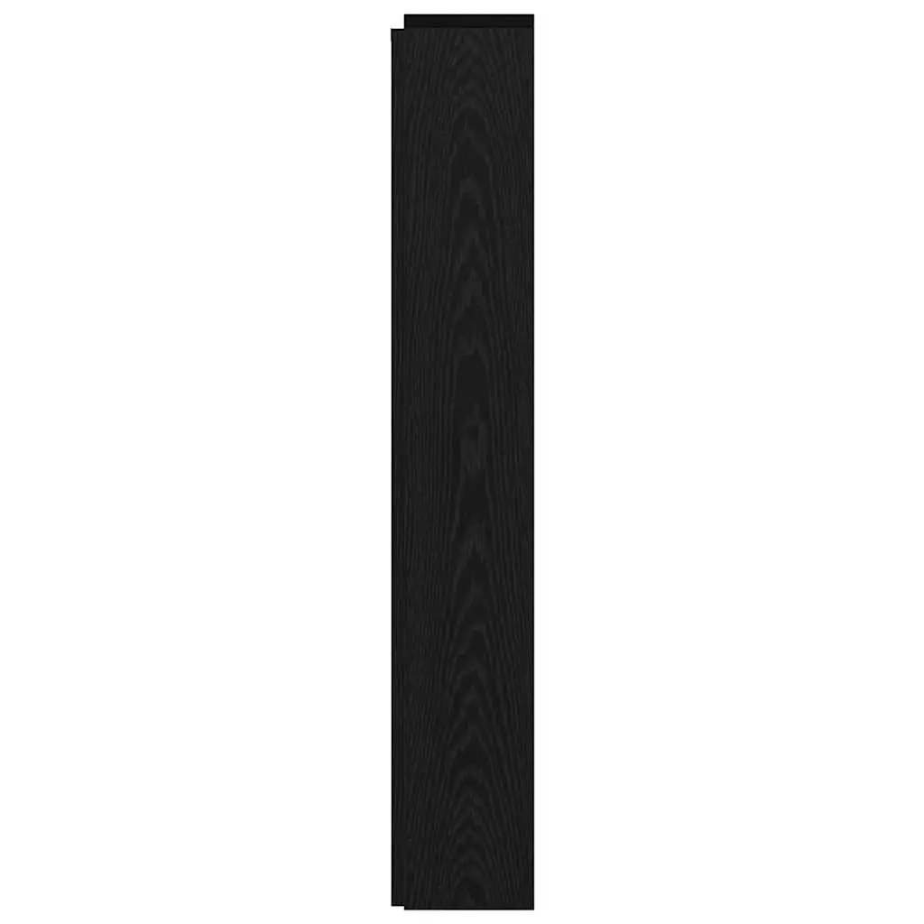 Storage Headboard with RGB LED Lights Engineered Wood Bedroom Furniture Black
