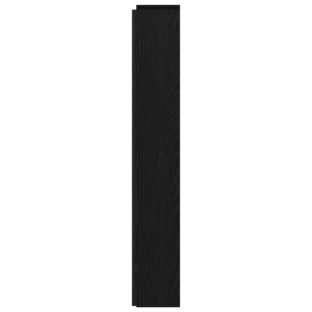 Storage Headboard with RGB LED Lights for Bedroom Furniture Black Engineered Wood