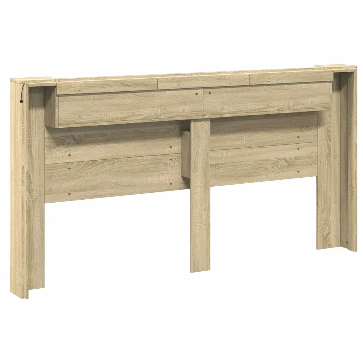 Storage Headboard with Adjustable LED Lighting