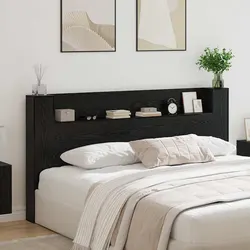 Reliable Black Engineered Wood Headboard with Customizable LED Lighting