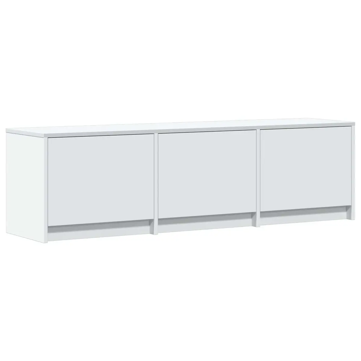 TV Cabinet Storage Unit with LED Lights 140cm White Engineered Wood