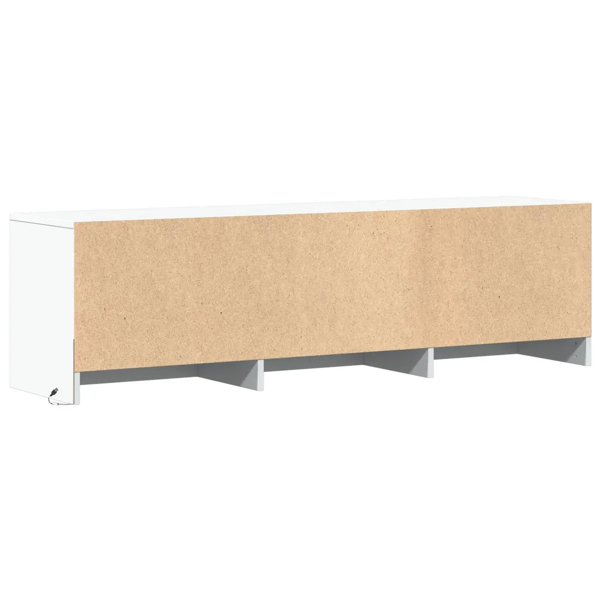 TV Cabinet Storage Unit with LED Lights 140cm White Engineered Wood