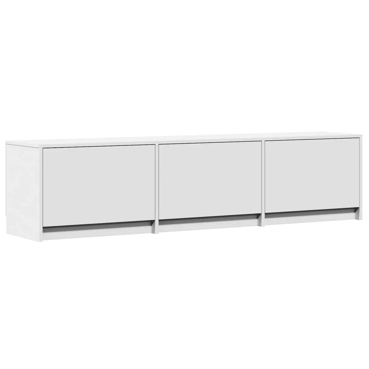TV Cabinet LED Lights 165cm White Storage Unit Engineered Wood