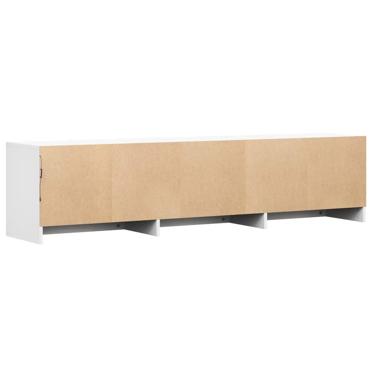 TV Cabinet LED Lights 165cm White Storage Unit Engineered Wood