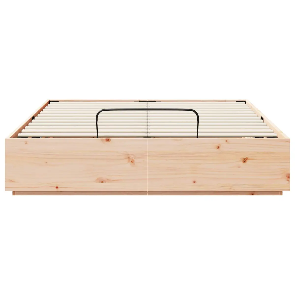 Ottoman Bed Frame with Storage Brown Solid Pine Wood 150 x 200 cm