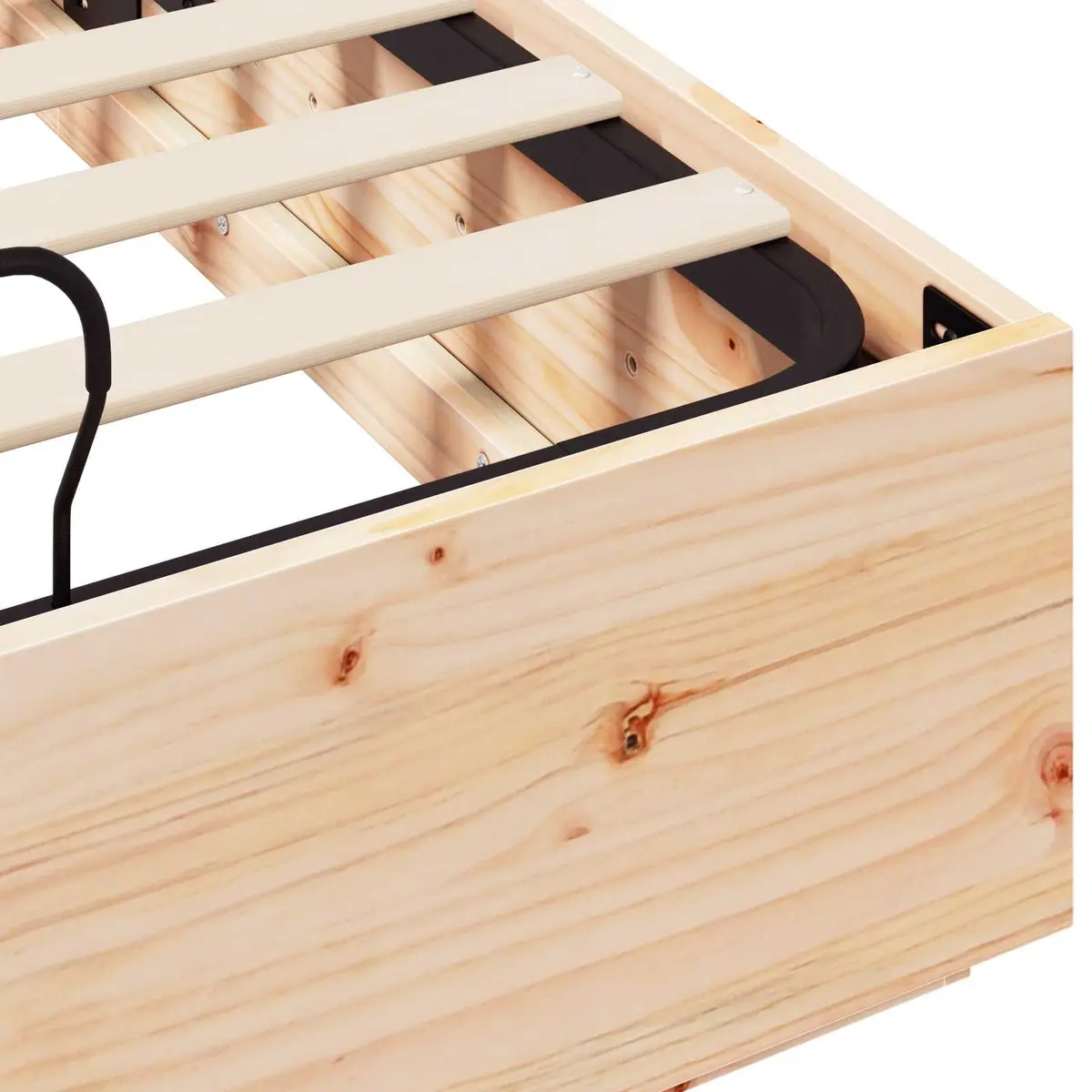 Ottoman Bed Frame with Storage Brown Solid Pine Wood 150 x 200 cm