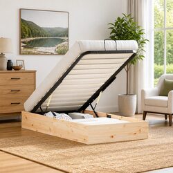 Warm and Inviting Ottoman Bed Frame with Storage 90 x 190 cm