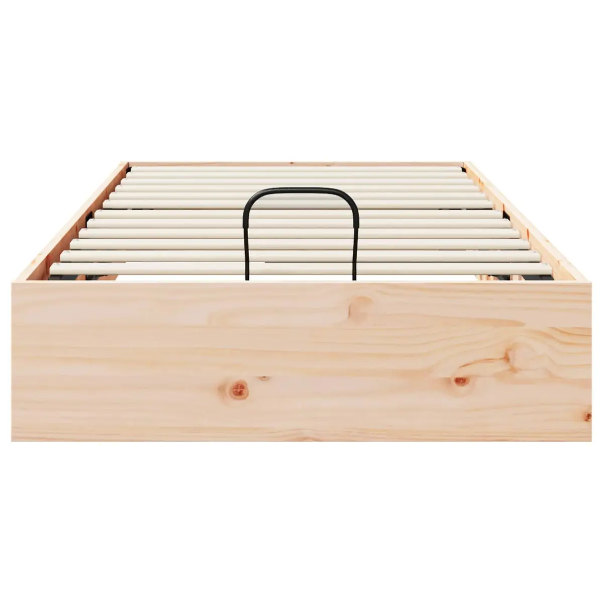 Ottoman Bed Frame with Storage Natural Wood 90 x 190 cm Lift-up Gas Modern