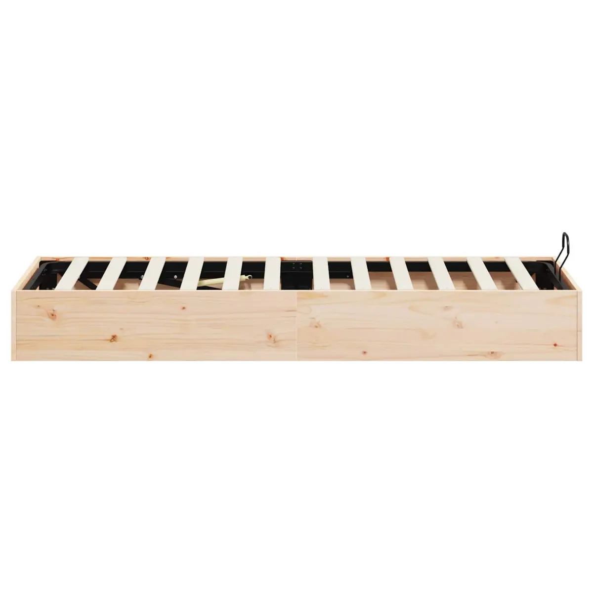 Ottoman Bed Frame with Storage Natural Wood 90 x 190 cm Lift-up Gas Modern