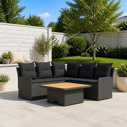 Reliable 4-Piece PE Rattan Furniture Set with Cushions
