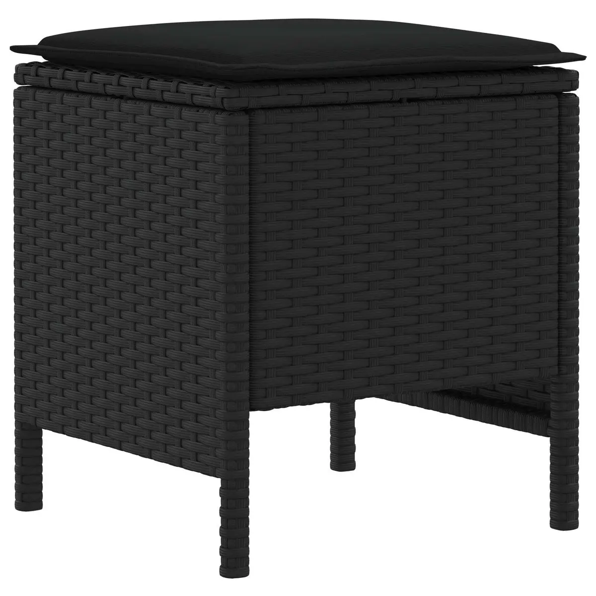 Outdoor Garden Furniture Set 6 Piece Black PE Rattan Patio Lounge with Cushions