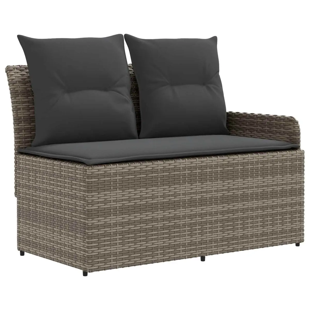 Outdoor Furniture Set 8 Piece Sofa with Cushions Patio Grey PE Rattan