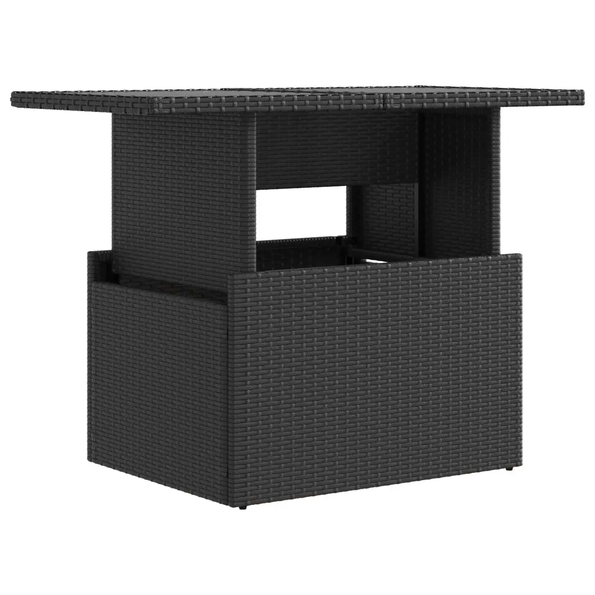 Outdoor Dining Set 3 Pieces Adjustable Lounge Black Poly Rattan Garden Furniture