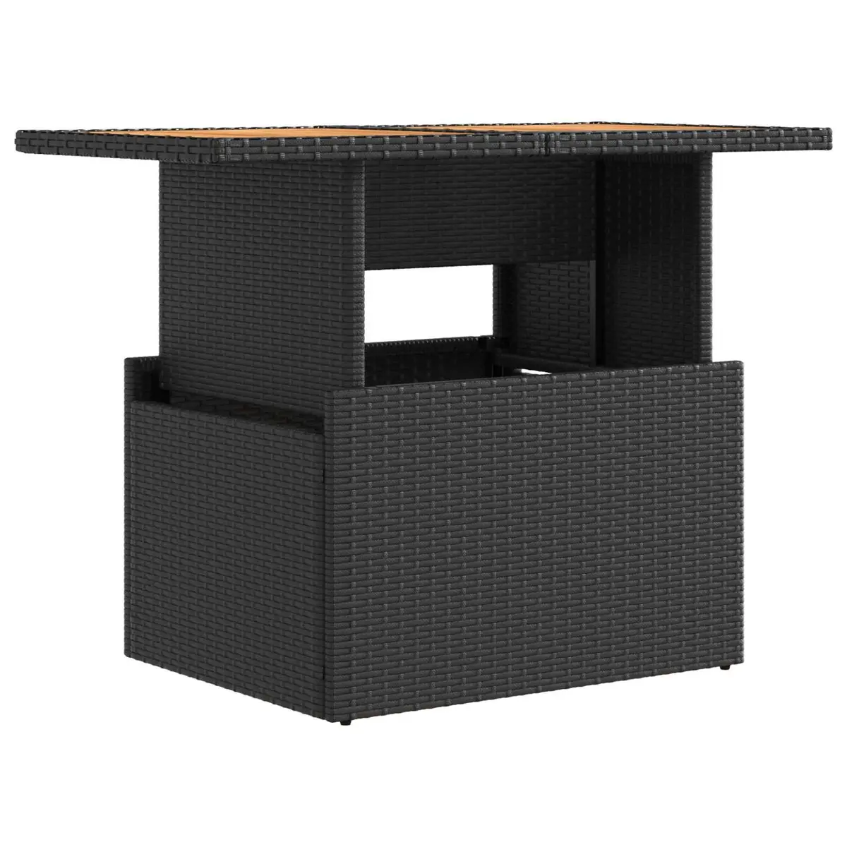 Outdoor Dining Set 3 Piece Black Garden Furniture Table Reclining Chair