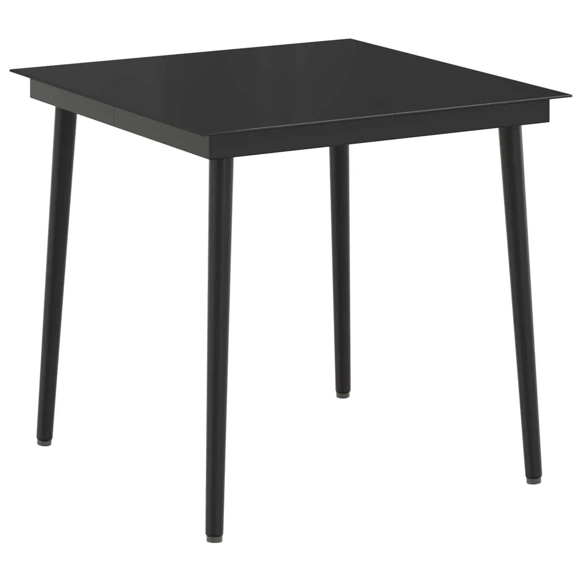 Outdoor Sofa Table Set 3 Piece Black PE Rattan Steel Frame Patio Furniture