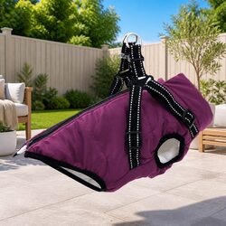Comforting Dog Coat Purple L24 - Fleece & Polyester