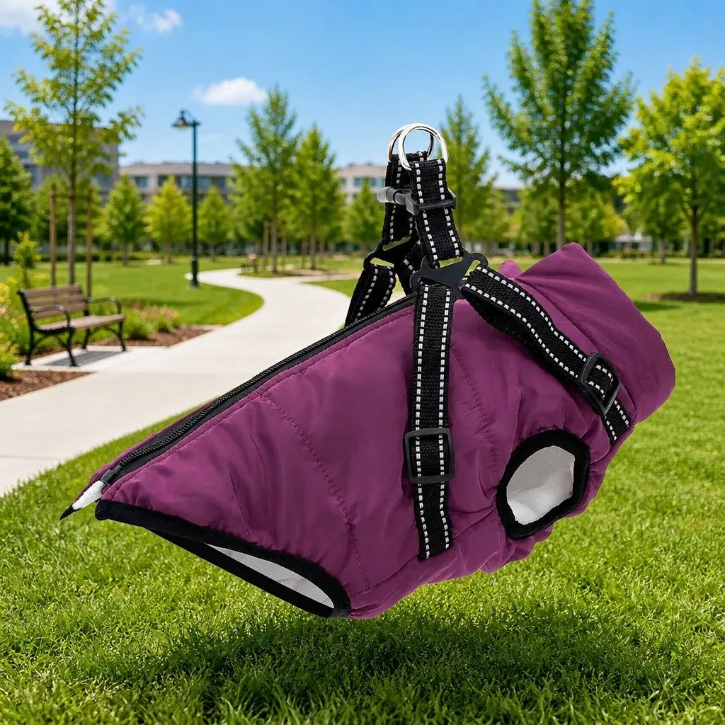 Dog Coat Water-Resistant Windproof L32 Purple