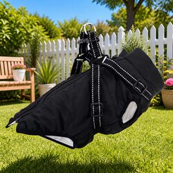 Warm Black Dog Coat - L40 Water-Resistant Jacket