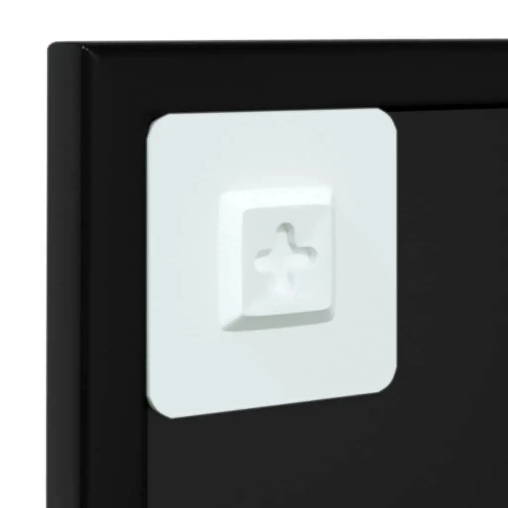 Wall Mirror Black 60x60cm Metal Frame Hook Mount Home Decor