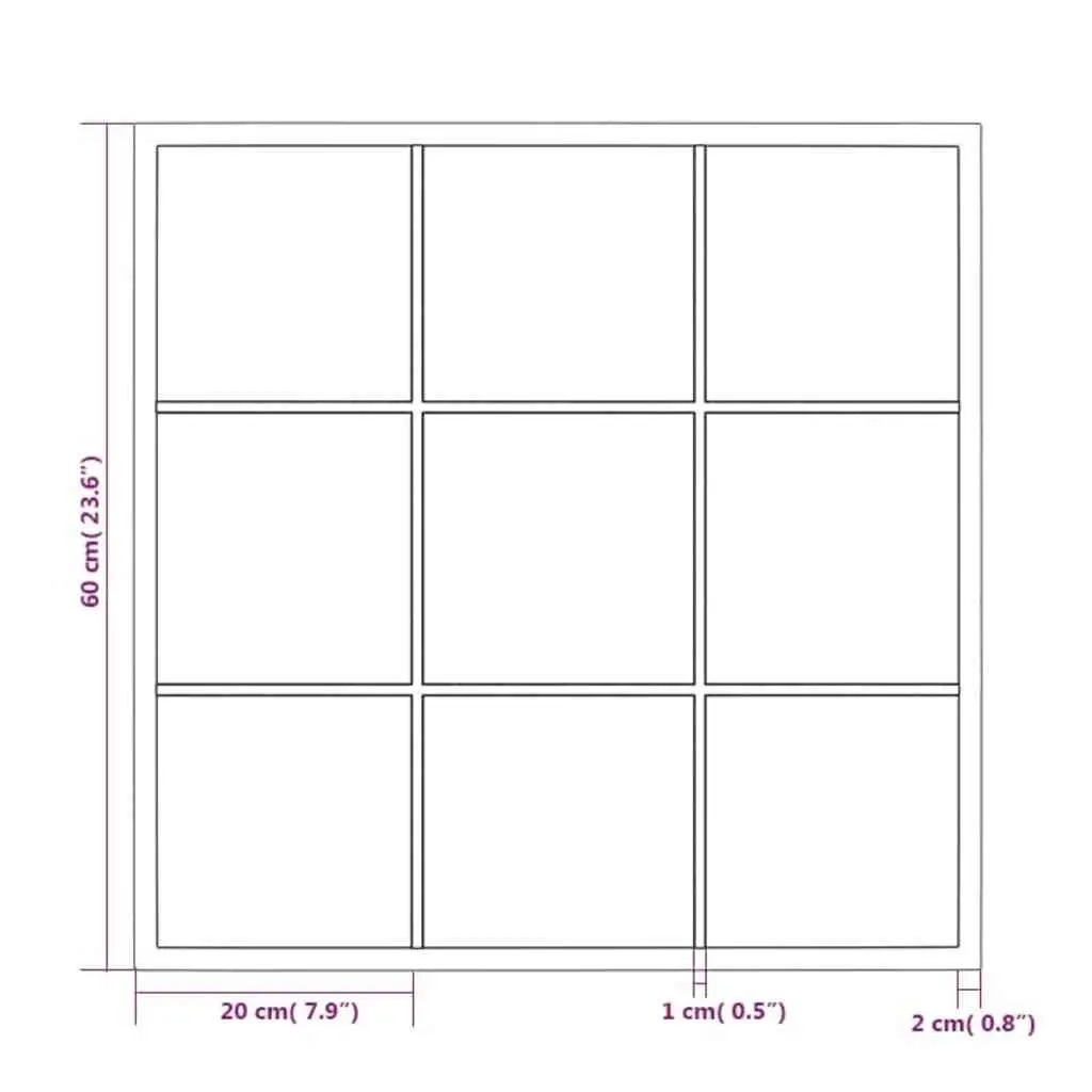 Wall Mirror Black 60x60cm Metal Frame Hook Mount Home Decor
