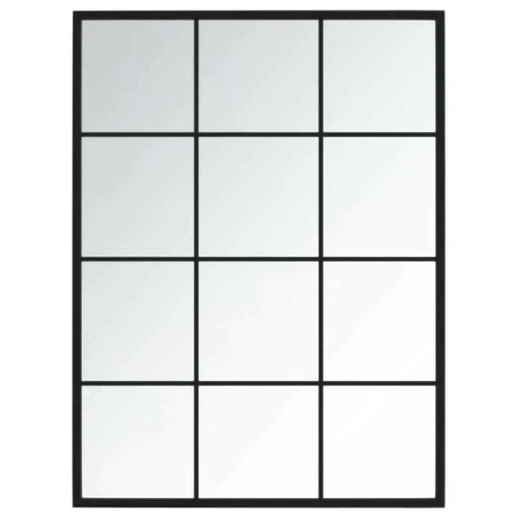 Wall Mirror Indoor Home Decor 80x60 cm Black Metal Frame