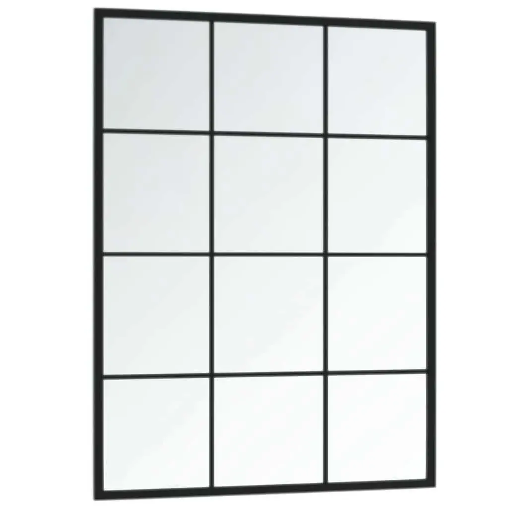 Wall Mirror Indoor Home Decor 80x60 cm Black Metal Frame