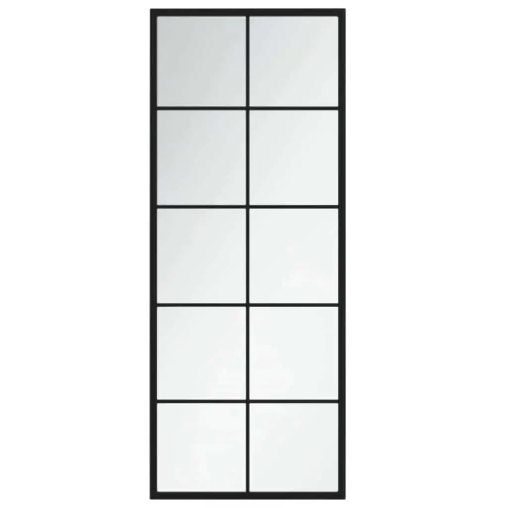 Wall Mirror Black 100x40 cm Metal Frame Horizontal Vertical Mounted Home Decor