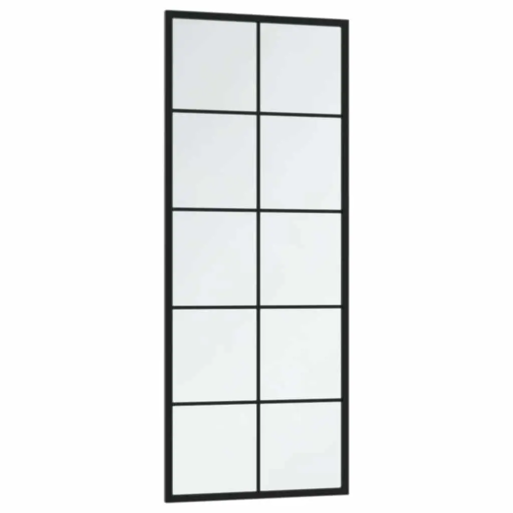 Wall Mirror Black 100x40 cm Metal Frame Horizontal Vertical Mounted Home Decor