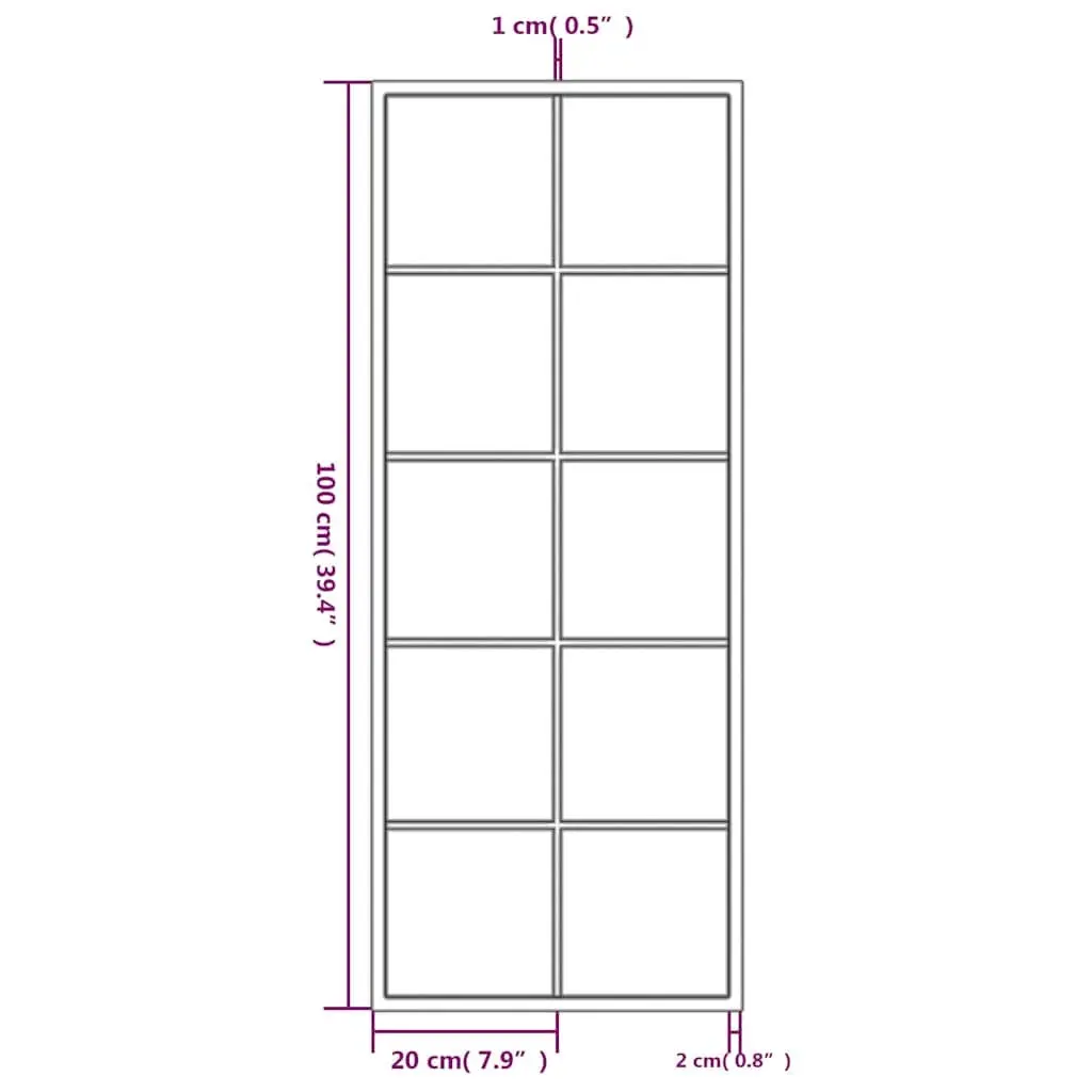 Wall Mirror Black 100x40 cm Metal Frame Horizontal Vertical Mounted Home Decor