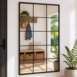 A Black Wall Mirror That Combines Style and Utility 100x60 cm