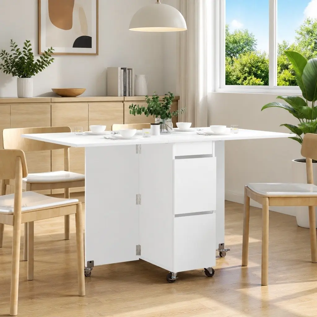 Extendable Dining Table 140x80x77cm White