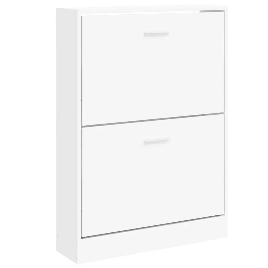 Shoe Cabinet White Storage Organiser 59x17x81cm Modern Furniture