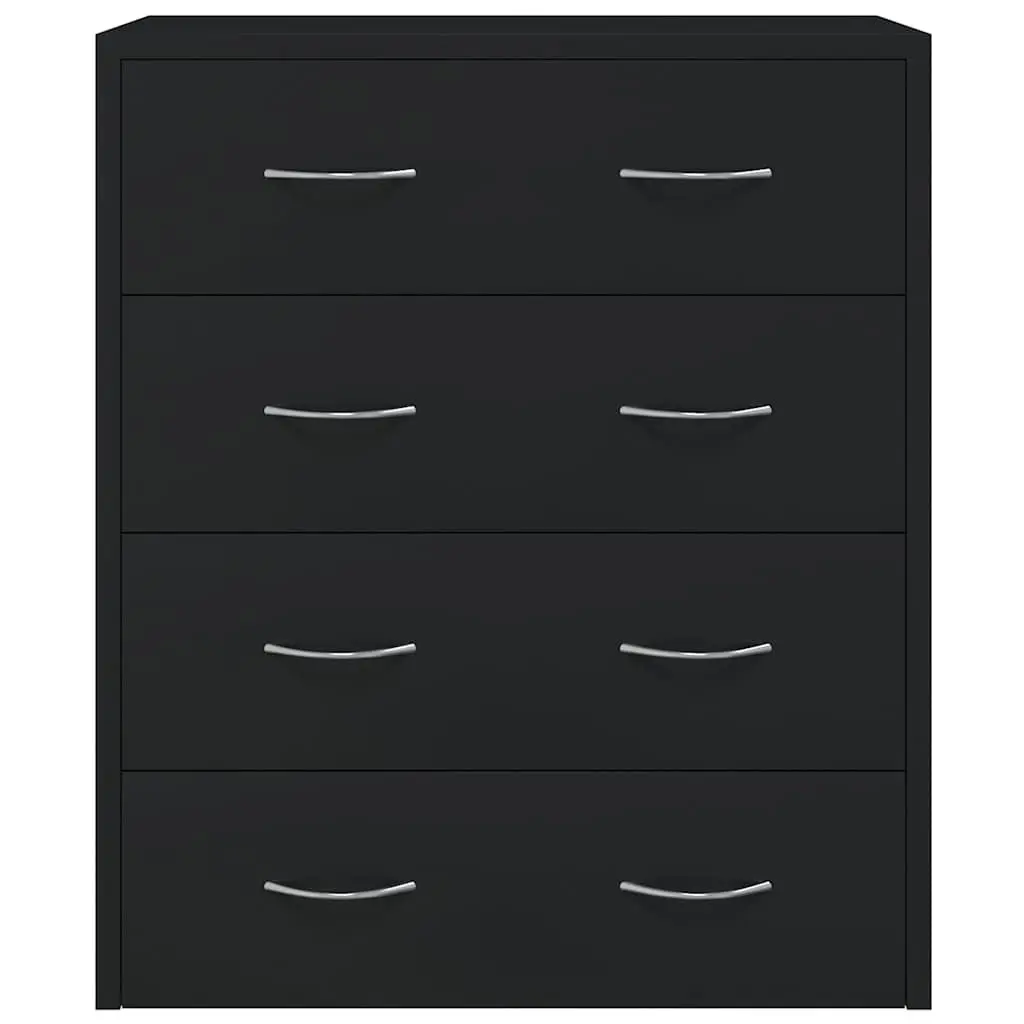 Sideboard Cabinet Storage Furniture 60x30.5x71cm Black 4 Drawers