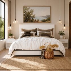 Warm and Practical High Gloss Nightstands - 2 Units