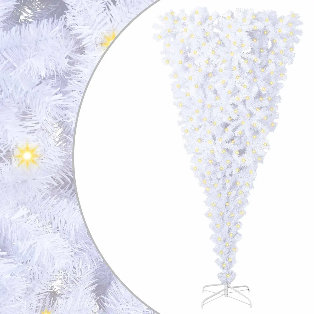 Artificial Christmas Tree 210cm White with LED Lights for Indoor and Outdoor Use