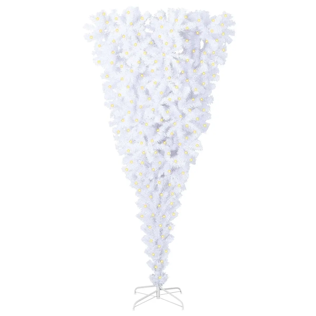 Artificial Christmas Tree 240cm White LED Lights Steel Stand Indoor Outdoor