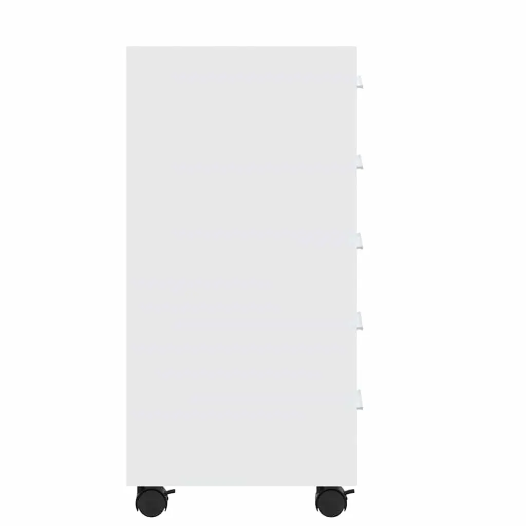 Drawer Storage Cabinet 5 Drawer High Gloss White Office Furniture with Wheels