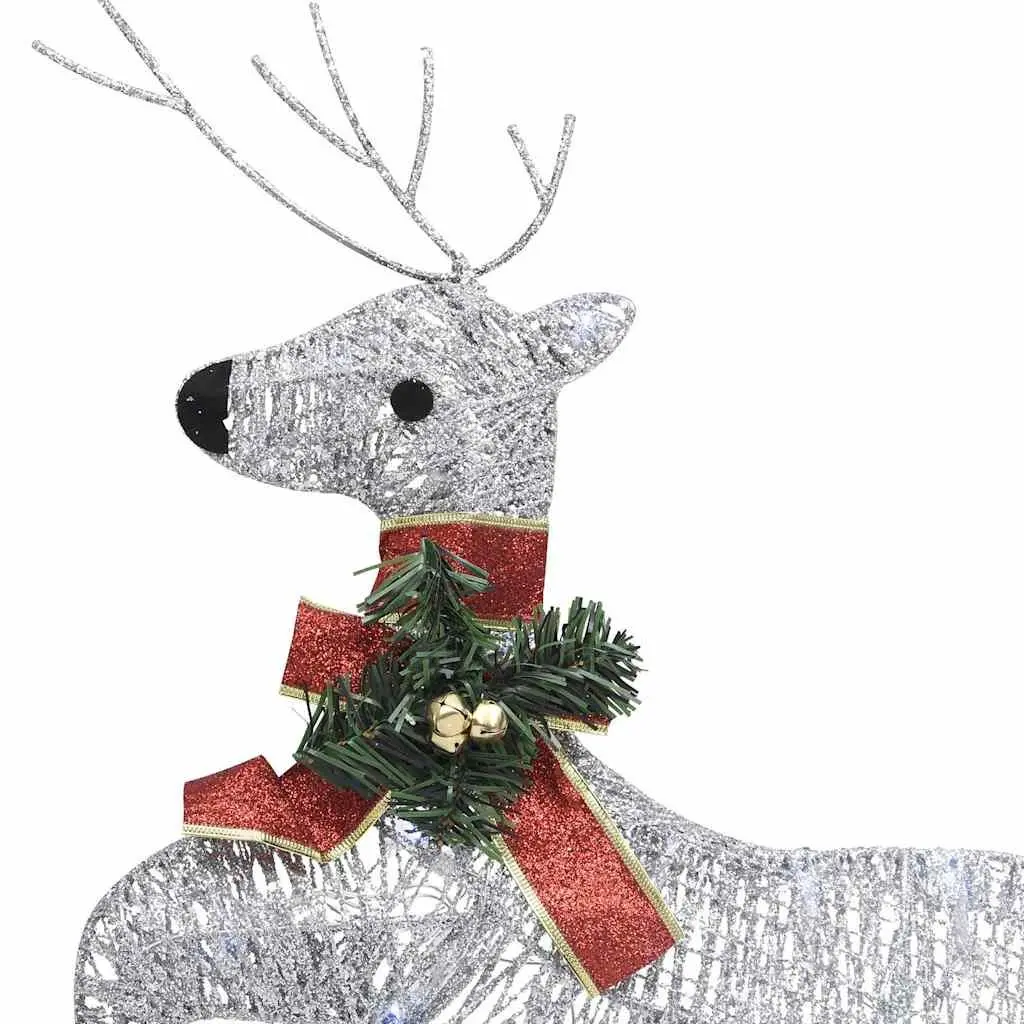 Christmas Reindeer Decoration Indoor Outdoor 2 Piece 40 LED Lights Silver