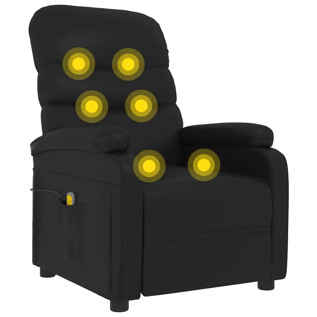 Electric Massage Chair Black Recliner with 6 Massage Points Hand Control