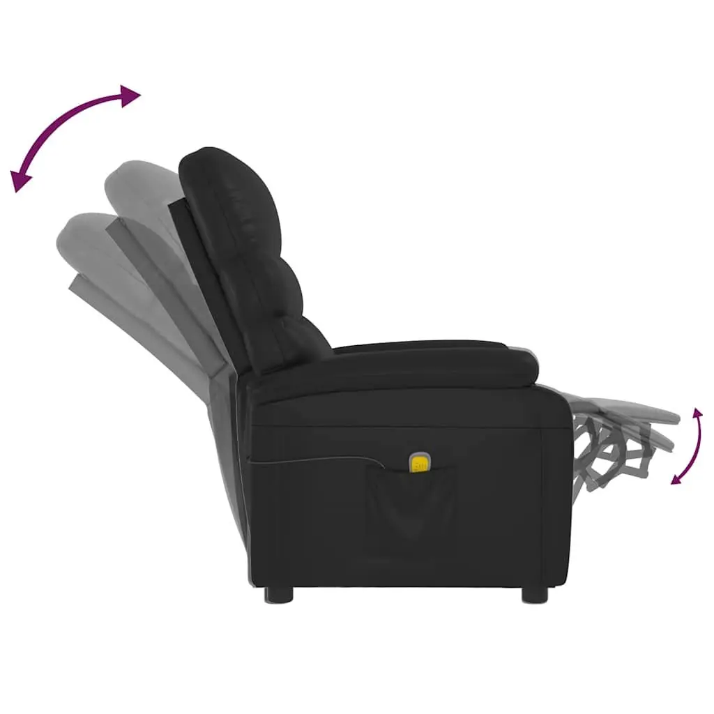 Electric Massage Chair Black Recliner with 6 Massage Points Hand Control